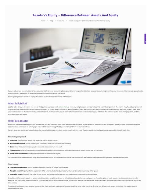 Assets Vs Equity – Difference Between Assets And Equity | PDF
