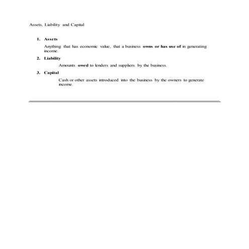 Assets liabilities capital