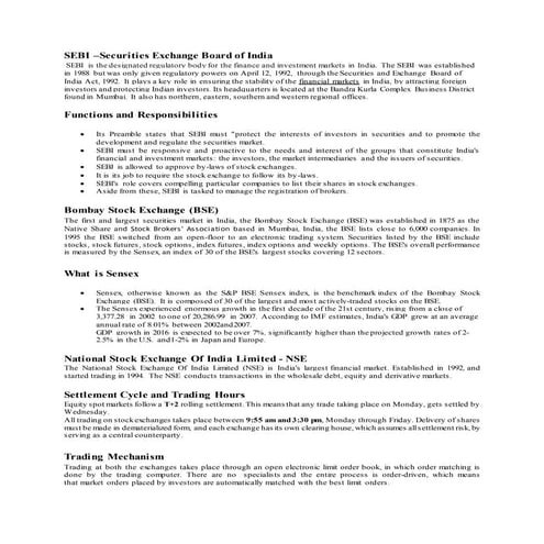 Assigment on BSE & NSE