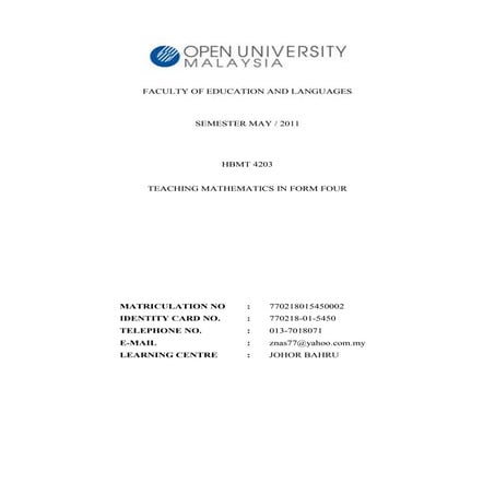 HBMT4203 MATHEMATICS FORM FOUR