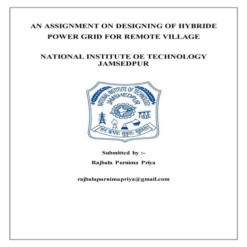 DESIGNING OF HYBRID POWER GRID FOR REMOTE VILLAGE