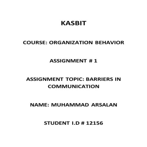 Communication Barriers