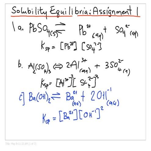 Assignment 1 Ksp Problems | PDF