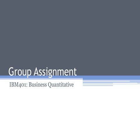 IBM401 Assignment