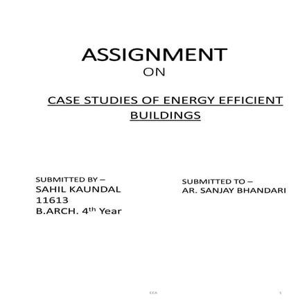 Energy Efficiency Case Studies(India and Abroad)