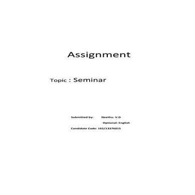 Assignment