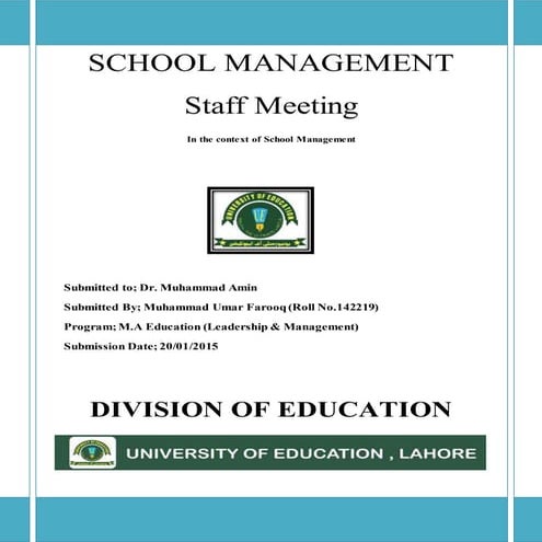 Assignment.docx; staff meeting (school management)