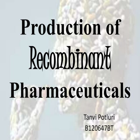 Production of Recombinant Pharmaceuticals