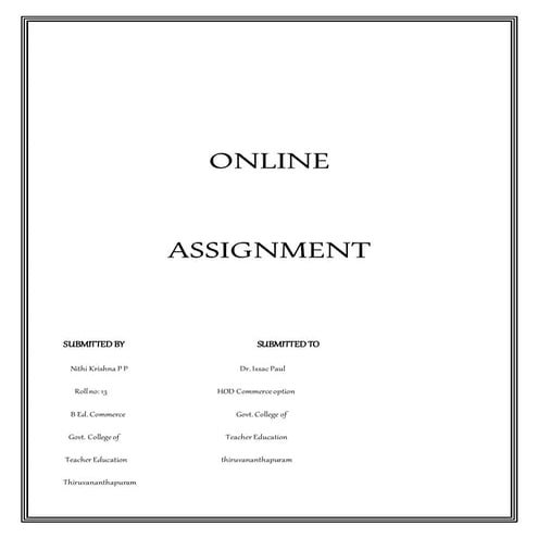 My Online Assignment 