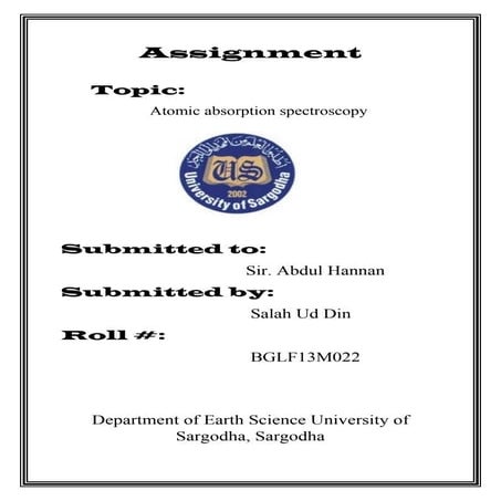 Atomic absorption spectroscopy