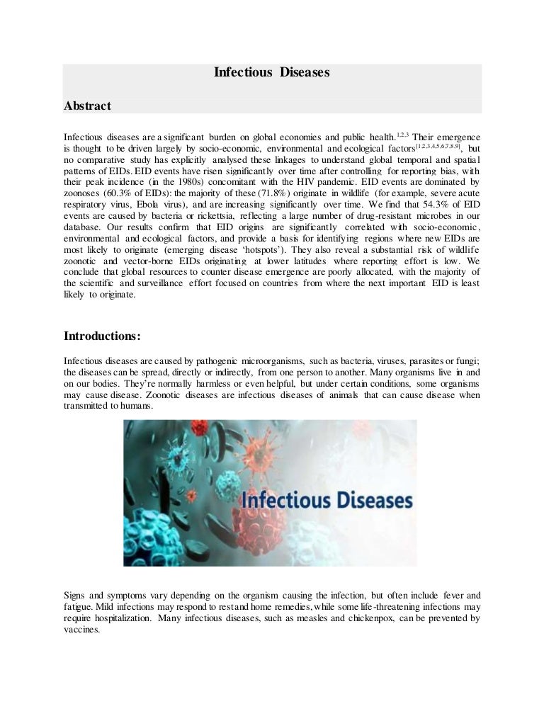 Assignment on Infectious Diseases