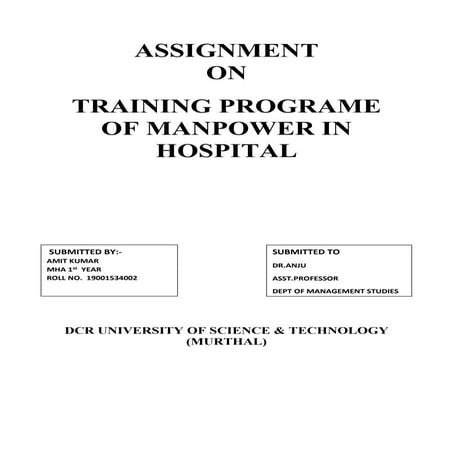 training programe of manpower in hospital