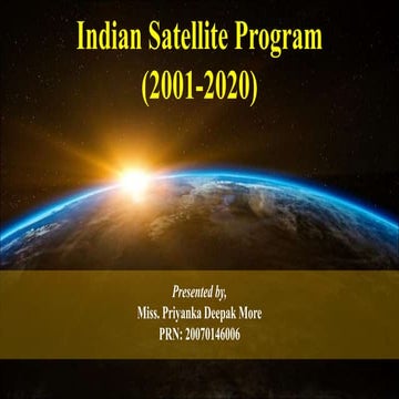 Indian Satellite Program(2001-2020)