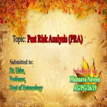 Pest risk analysis