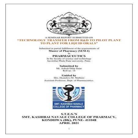 technology transfer of liquid oral and supac guidelines 