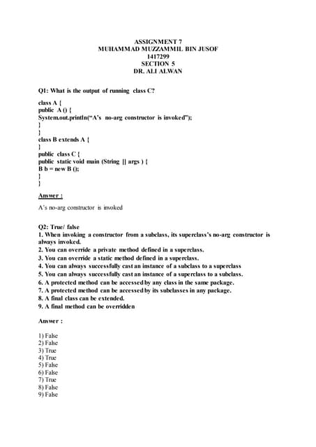 Assignment 7
