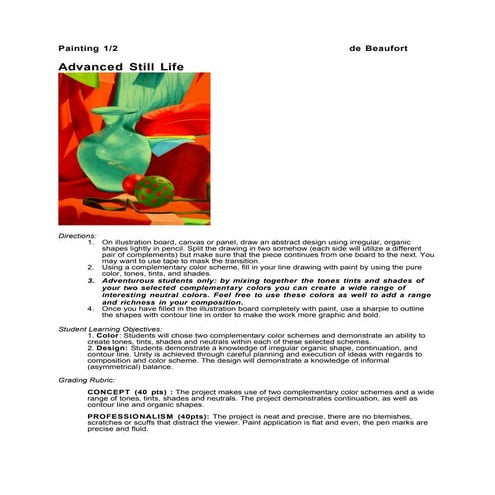 Assignment: Advanced still life