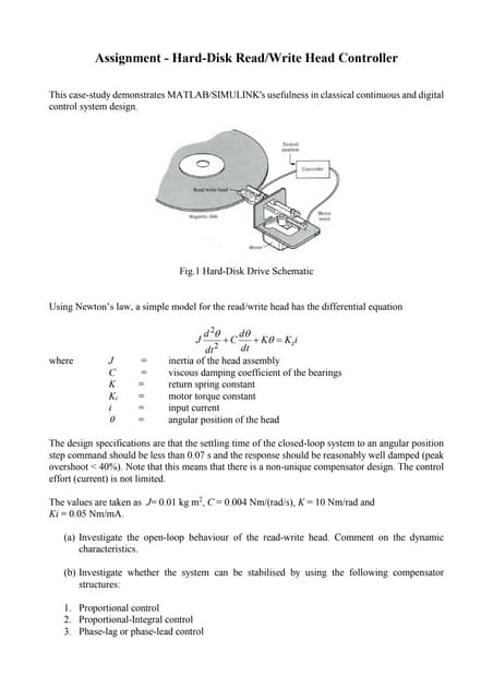 Linear Control Hard-Disk Read/Write Controller Assignment