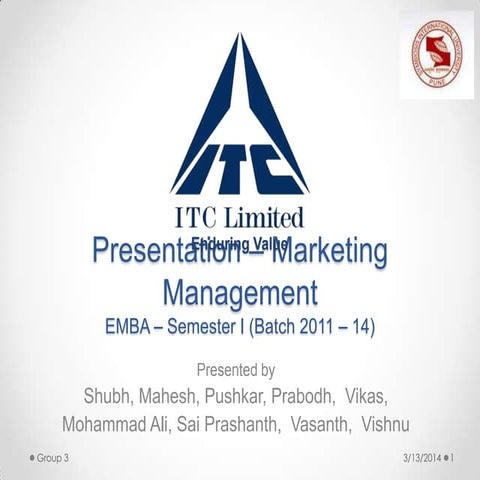 ITC - Marketing Management