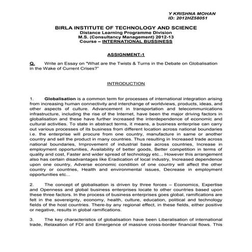 Assignment ib- twists and turns in globalisation (autosaved)