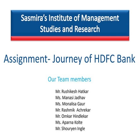 Journey of hdfc bank