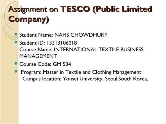 Supply chain of tesco | PDF | Green Solutions | Business