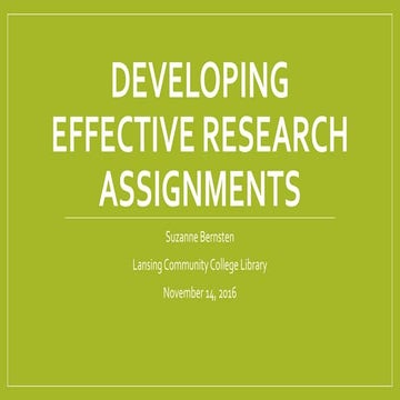 Designing Effective Research Assignments