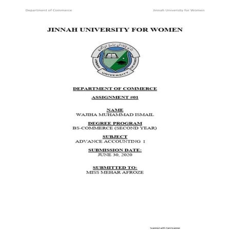 Advanced Accounting Problems