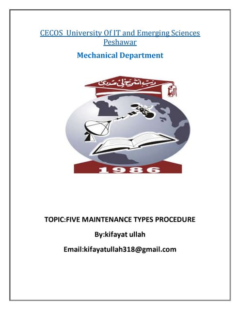 FIVE MAINTENANCE TYPES PROCEDURES