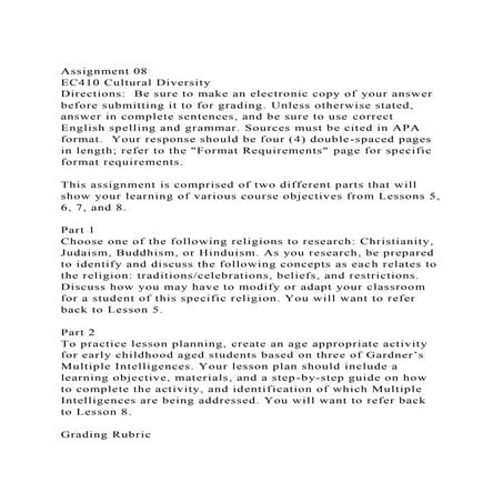 Assignment 08EC410 Cultural DiversityDirections Be sure to m.docx