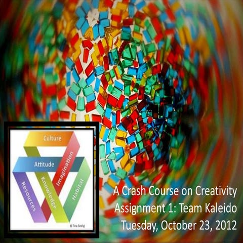 Assignment 1, Crash Course on Creativity