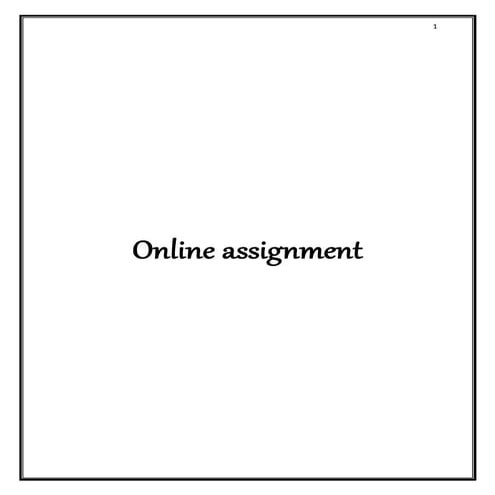 online Assignment 