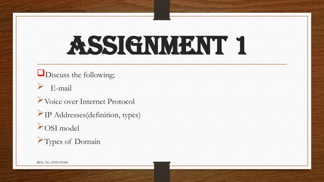 Introduction to Email, internet protocols