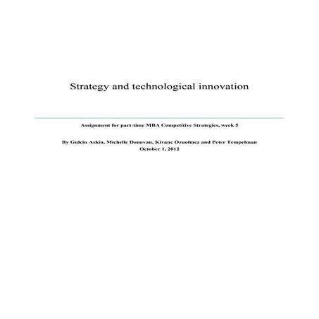 Strategy and Technological Innovation