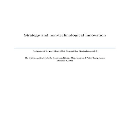 Strategy and non-technological innovation