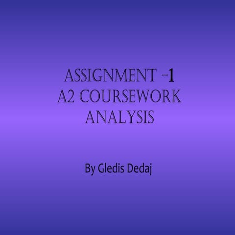 Assignment 1 analysis of coursework task | PPT