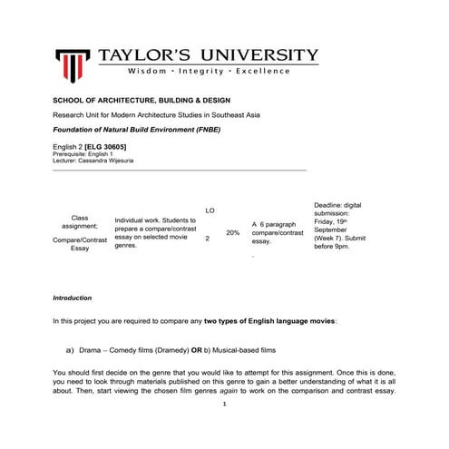 compare - contrast P1 essay