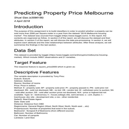 Data pre-processing and Exploration on 2016 Melbourne housing market by using R