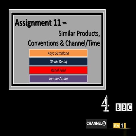 Assignment 11   similar products, conventions & channel time