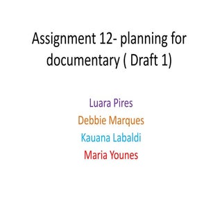 Assignment 12  planning for documen...