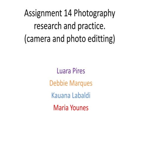 Assignment 14 photography research and practice.