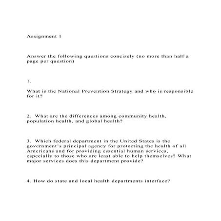 Assignment 1Answer the following questions concisely (no.docx