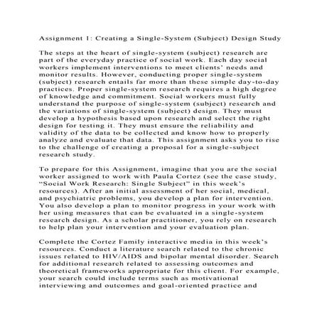 Assignment 1 Creating a Single-System (Subject) Design StudyThe.docx