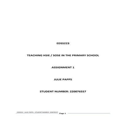 Assignment 1 edss223