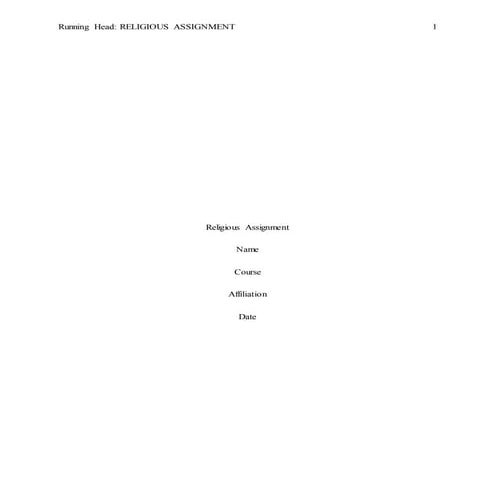 Assignment 1 for theology | DOCX