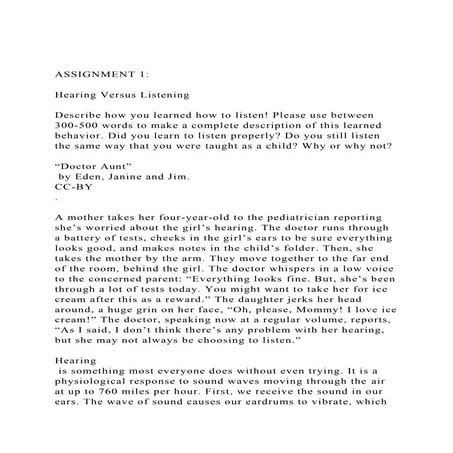 ASSIGNMENT 1Hearing Versus ListeningDescribe how you le.docx