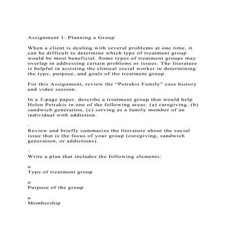 Assignment 1 Planning a GroupWhen a client is dealing with | DOCX