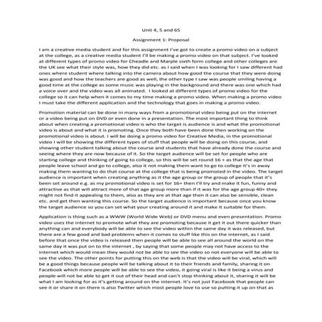 Assignment 1 proposal