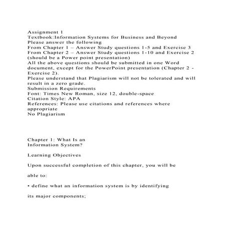Assignment 1TextbookInformation Systems for Business and Beyond.docx
