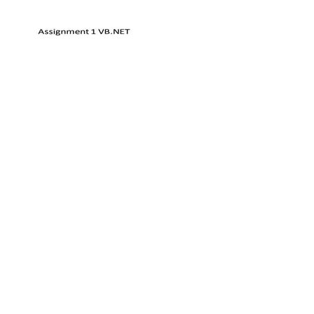 Assignment 1 Visual Basic Calculator | DOCX